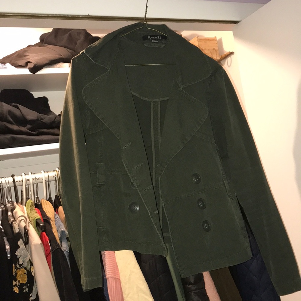 Olive green military jacket